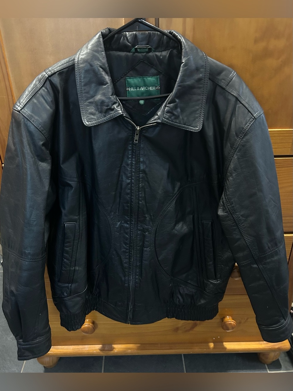 Vintage Men's Black Leather Jacket